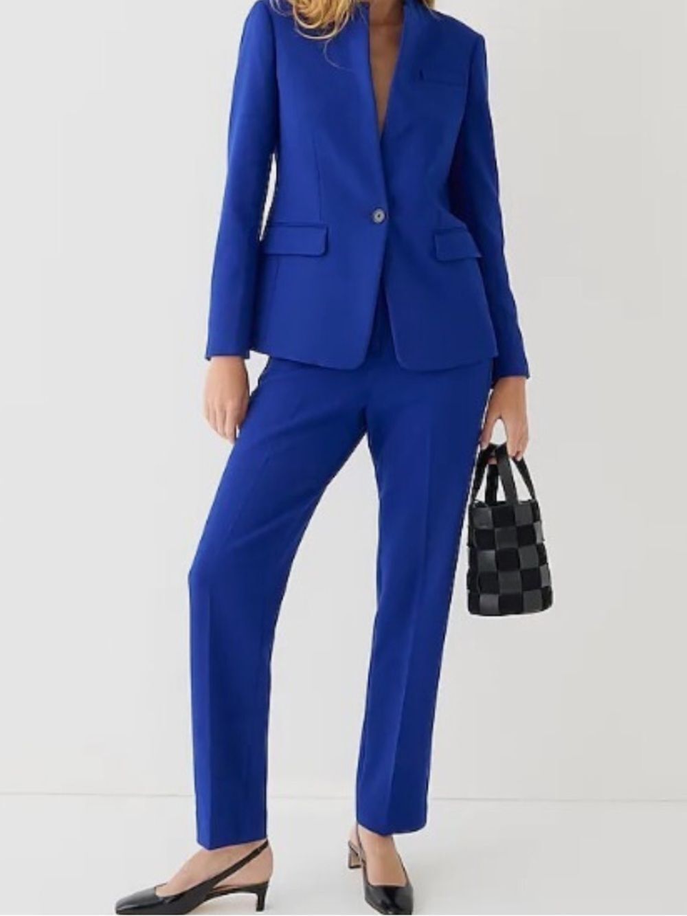 J.Crew Women Kate Royal Blue Straight Leg Stretch Pants 4 - Picture 2 of 10